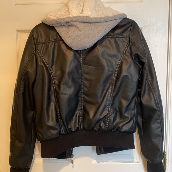 Ardene Black Leather Jacket, Large - Picture 2 of 3